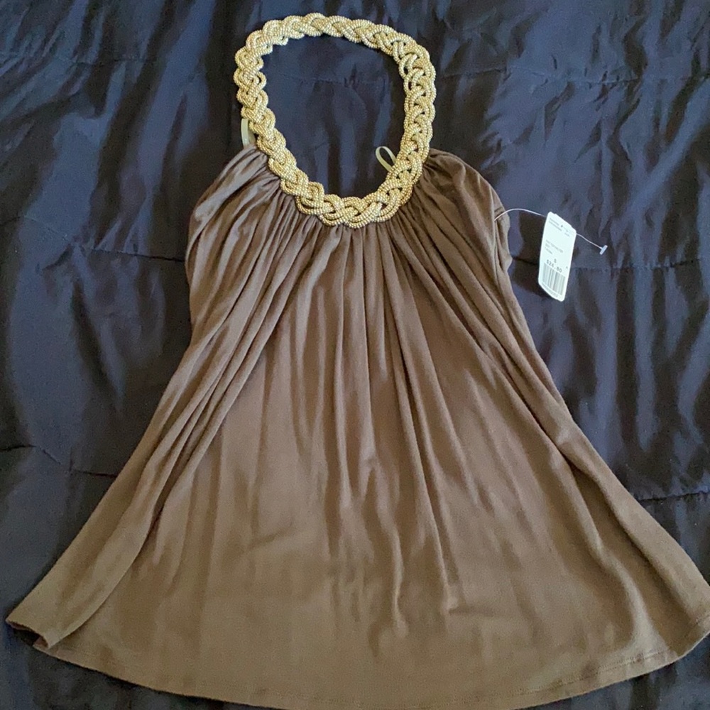 Gray knit top halter